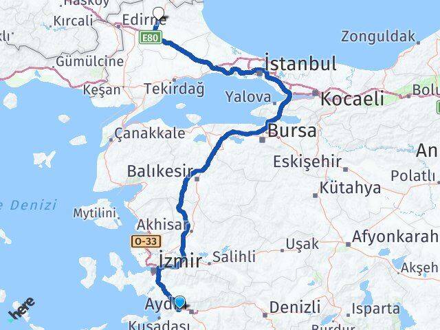Aydın Germencik Kırklareli Arası Kaç Km - Yol Haritası
