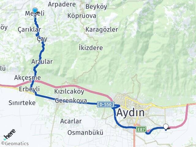 Meşeli Aydın Çıldır Havalimanı Arası Kaç Km - Yol Tarifi