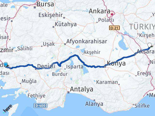 Aydın Germencik Nevşehir Arası Kaç Km - Yol Haritası