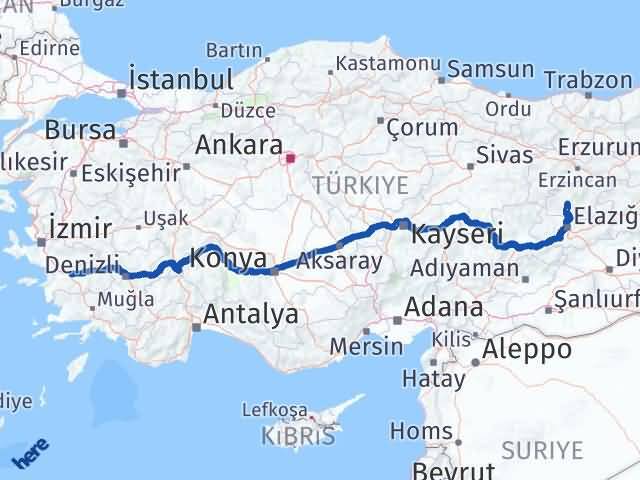 Aydın Hozat Tunceli Arası Kaç Km - Yol Haritası