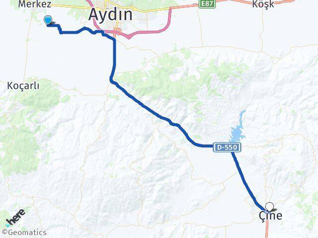 Acarlar Çine Arası Kaç Km - Yol Tarifi