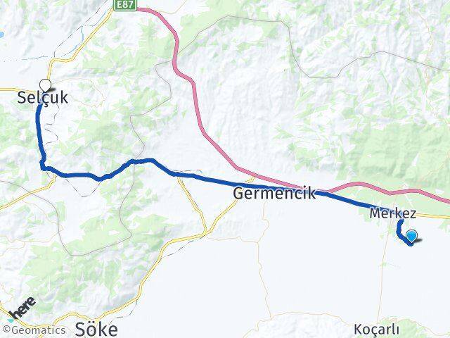Aydın İncirliova Acarlar Selçuk İzmir Arası Kaç Km - Yol Haritası