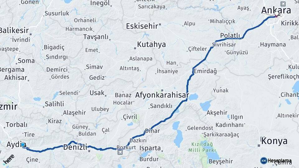 İncirliova Ankara Arası Kaç Km - Yol Tarifi