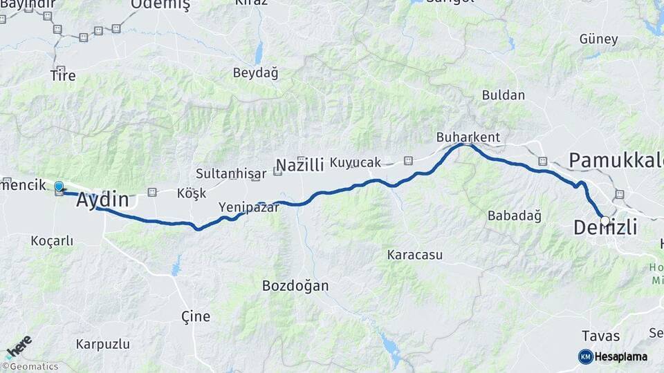 İncirliova Denizli Arası Kaç Km - Yol Tarifi