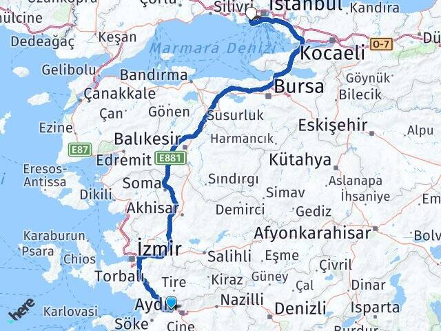 Erbeyli Aydın Üniversitesi Arası Kaç Km - Yol Tarifi