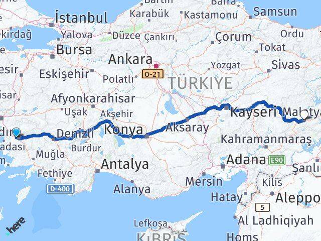 Aydın İncirliova Malatya Arası Kaç Km - Yol Haritası