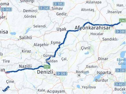 Aydın İscehisar Afyonkarahisar Arası Kaç Km - Yol Haritası