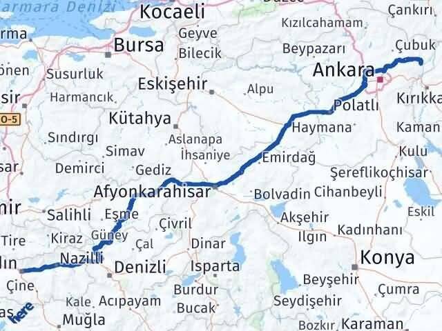 Aydın Kalecik Ankara Arası Kaç Km - Yol Haritası