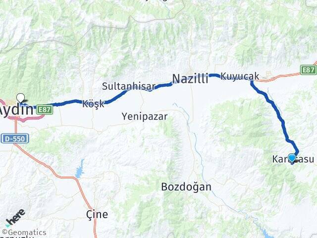 Büyükdağlı Adnan Menderes Üniversitesi Arası Kaç Km - Yol Tarifi