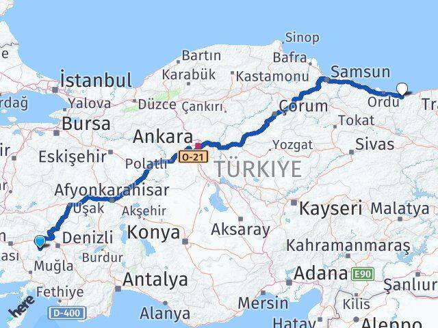 Aydın Karacasu Giresun Arası Kaç Km - Yol Haritası