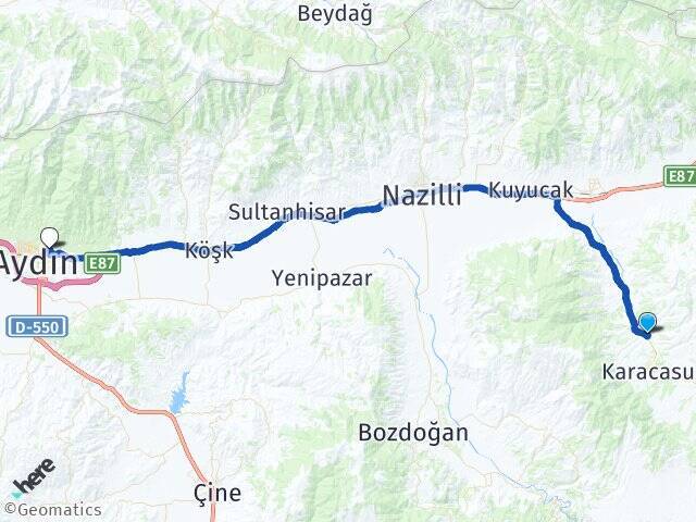 Güzelköy Adnan Menderes Üniversitesi Arası Kaç Km - Yol Tarifi
