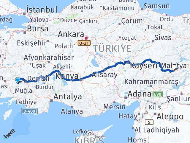 Aydın Karacasu Malatya Arası Kaç Km - Yol Haritası