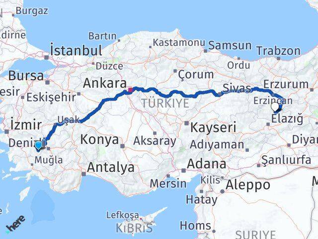 Aydın Karacasu Tunceli Arası Kaç Km - Yol Haritası