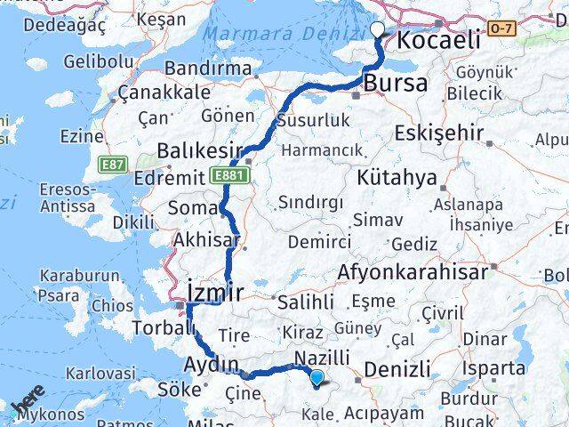 Aydın Karacasu Yalova Arası Kaç Km - Yol Haritası