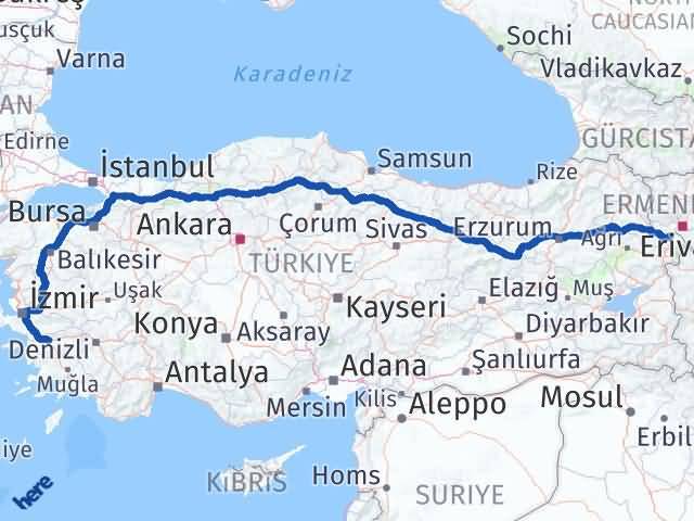 Aydın Karakoyunlu Iğdır Arası Kaç Km - Yol Haritası