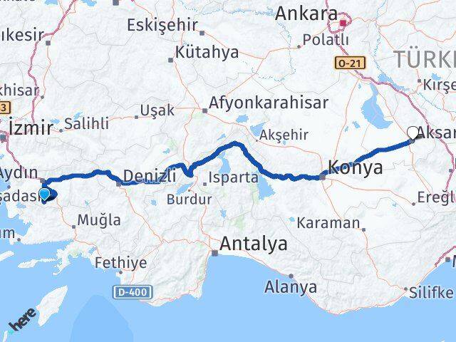 Aydın Karpuzlu Aksaray Arası Kaç Km - Yol Haritası