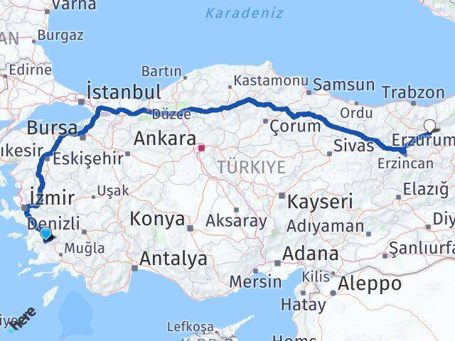 Aydın Karpuzlu Bayburt Arası Kaç Km - Yol Haritası