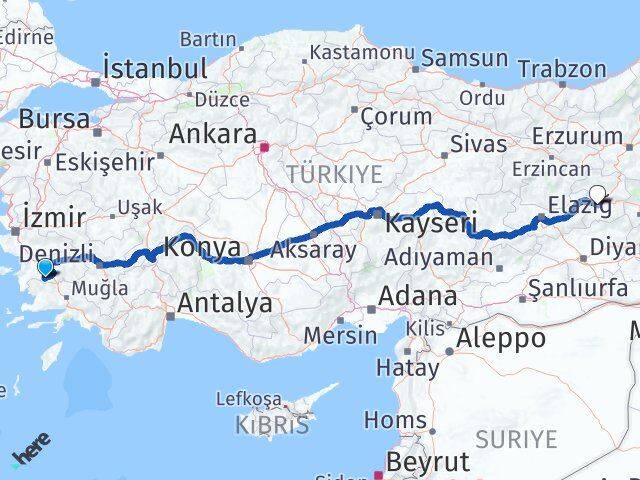Aydın Karpuzlu Bingöl Arası Kaç Km - Yol Haritası