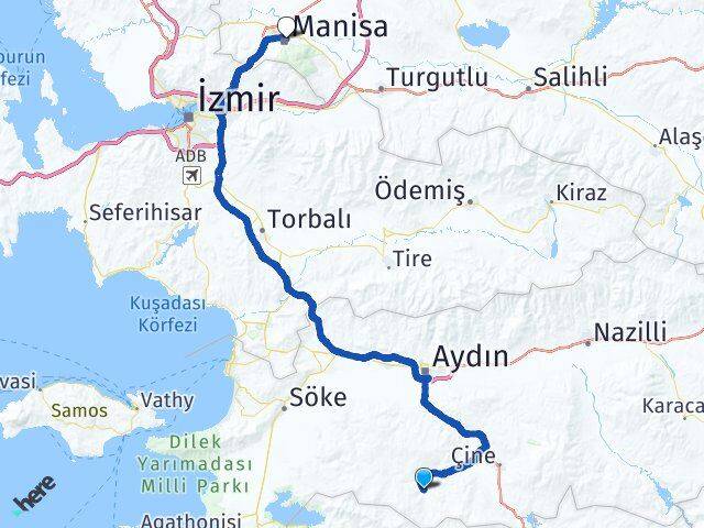 Aydın Karpuzlu Manisa Arası Kaç Km - Yol Haritası