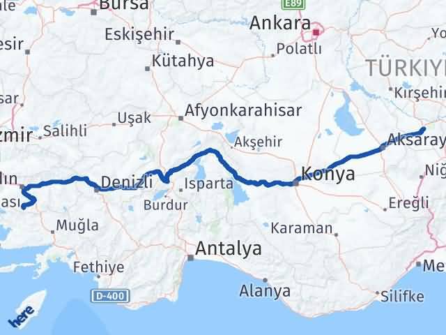 Aydın Karpuzlu Nevşehir Arası Kaç Km - Yol Haritası