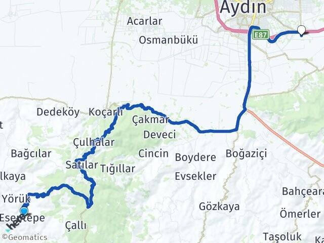 Esentepe Aydın Çıldır Havalimanı Arası Kaç Km - Yol Tarifi