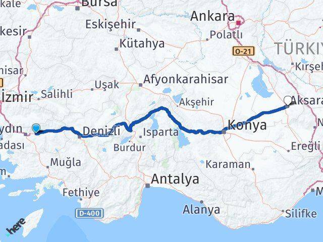 Aydın Köşk Aksaray Arası Kaç Km - Yol Haritası