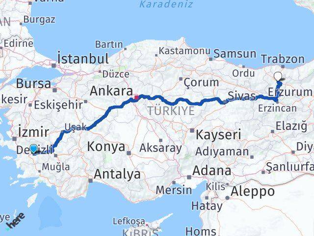 Aydın Köşk Gümüşhane Arası Kaç Km - Yol Haritası