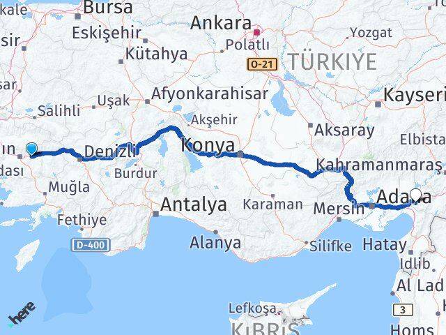 Aydın Köşk Osmaniye Arası Kaç Km - Yol Haritası