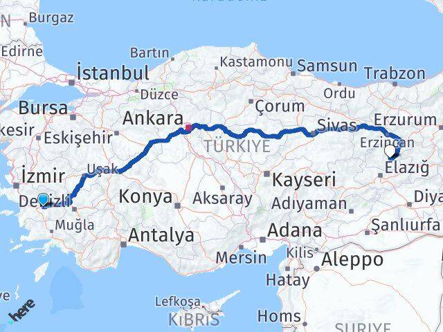 Aydın Köşk Tunceli Arası Kaç Km - Yol Haritası