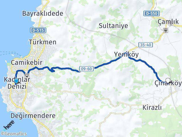 Kadınlar Denizi Çınarköy Arası Kaç Km - Yol Tarifi