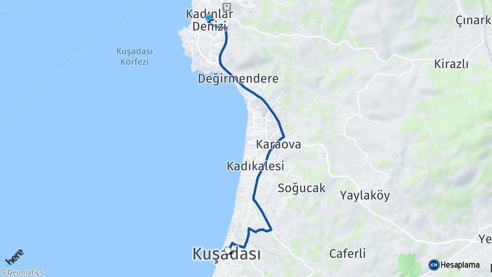 Kadınlar Denizi Kuşadası Arası Kaç Km - Yol Tarifi