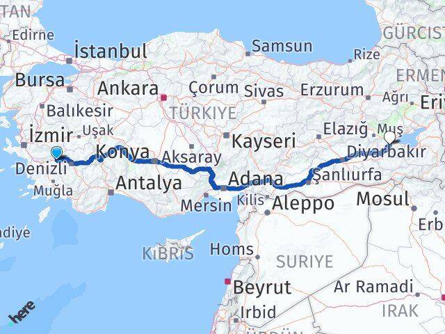 Aydın Kuyucak Bitlis Arası Kaç Km - Yol Haritası