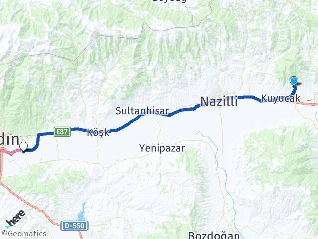Çobanisa Aydın Çıldır Havalimanı Arası Kaç Km - Yol Tarifi