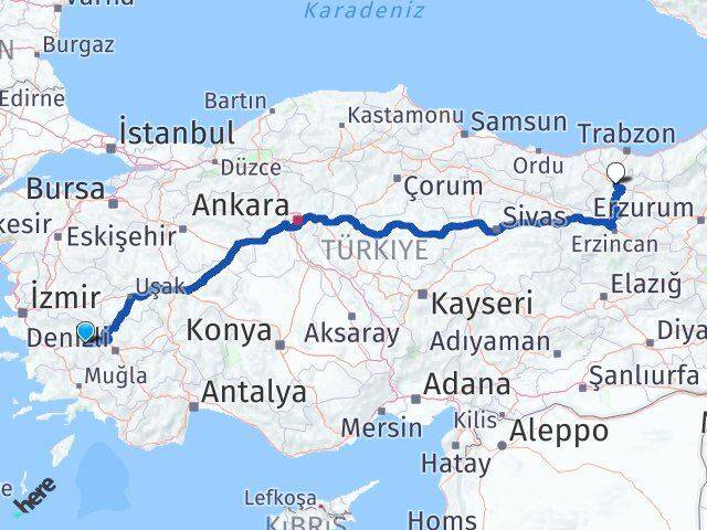 Aydın Kuyucak Gümüşhane Arası Kaç Km - Yol Haritası