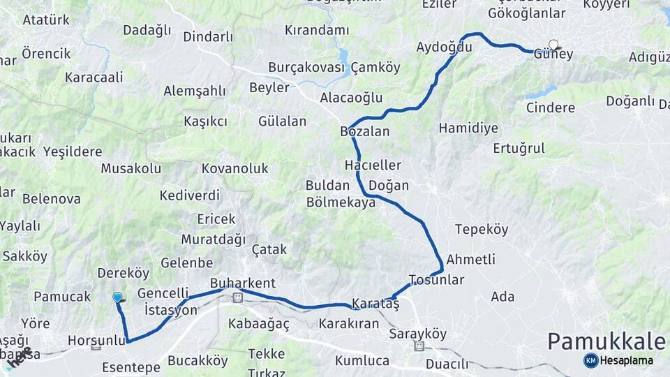 Kurtuluş Güney Arası Kaç Km - Yol Tarifi