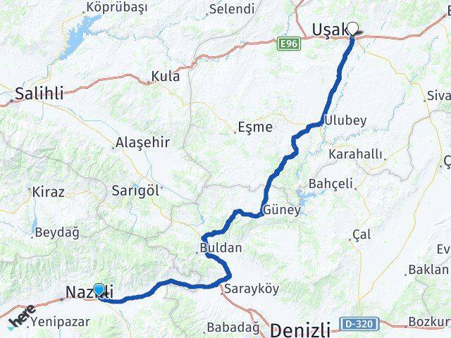 Aydın Kuyucak Uşak Arası Kaç Km - Yol Haritası