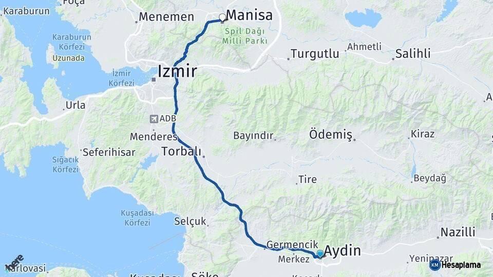 Aydın Manisa Arası Kaç Km - Yol Haritası