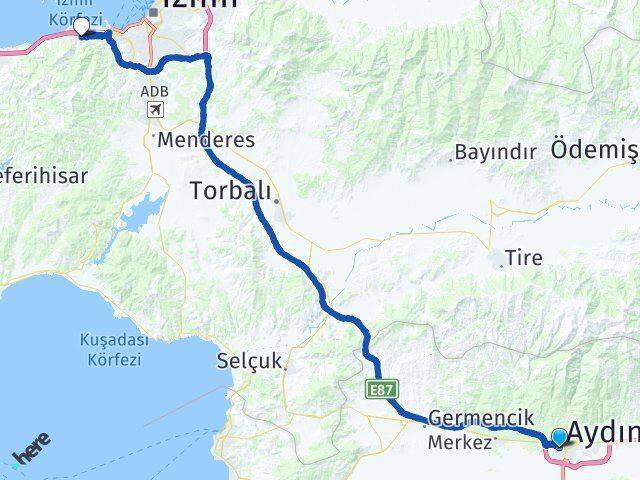 Aydın Narlıdere Arası Kaç Km - Yol Tarifi