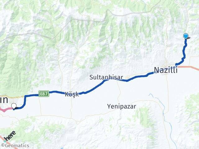 Gedikaltı Aydın Çıldır Havalimanı Arası Kaç Km - Yol Tarifi