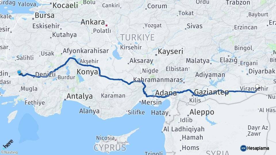 Aydın Nazilli Mardin Arası Kaç Km - Yol Haritası