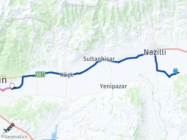 Mescitli Aydın Çıldır Havalimanı Arası Kaç Km - Yol Tarifi