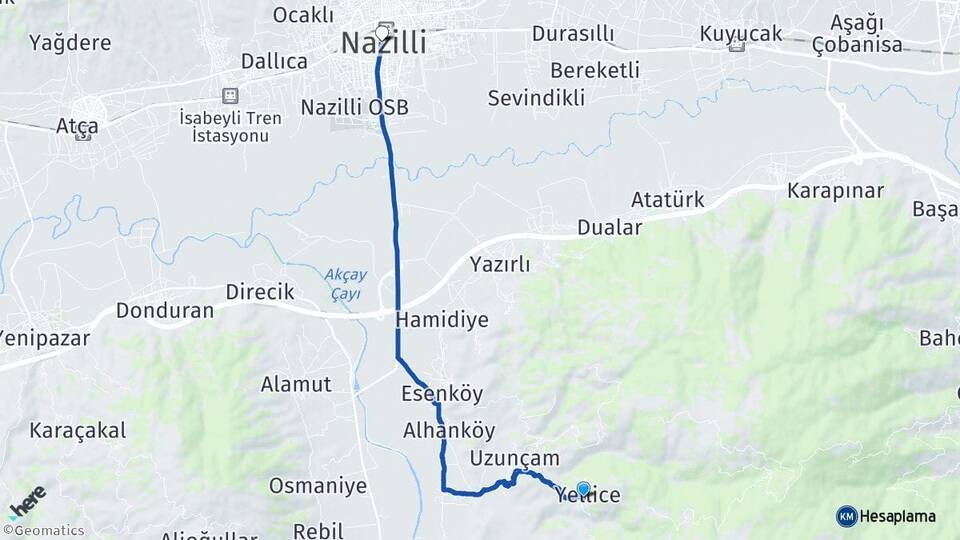 Yellice Nazilli Arası Kaç Km - Yol Tarifi