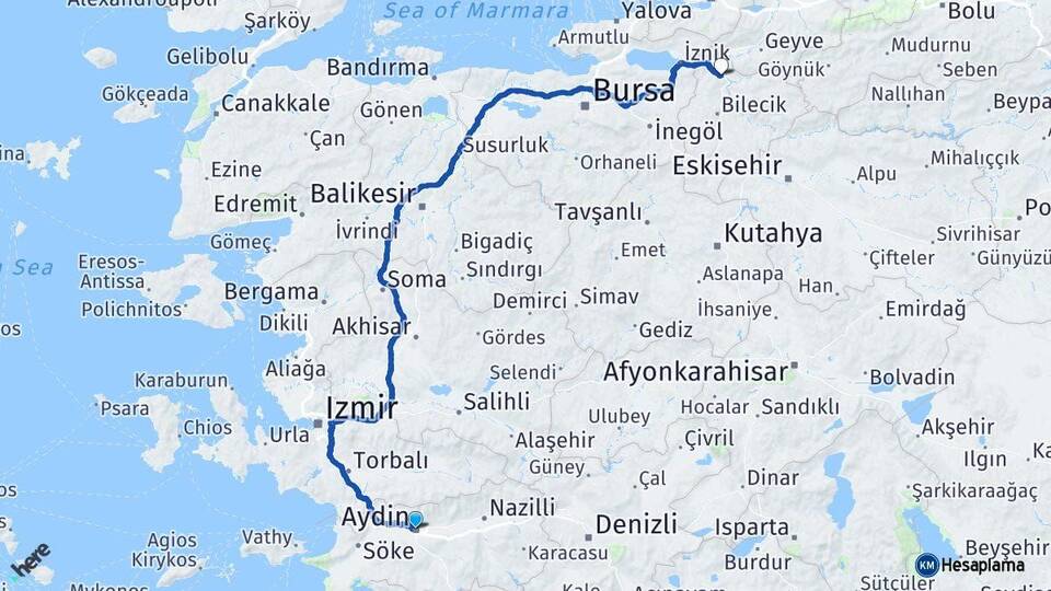Aydın Osmaneli Bilecik Arası Kaç Km - Yol Haritası