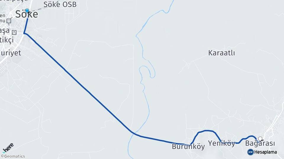 Aydın Söke Bağarası Söke Arası Kaç Km - Yol Haritası