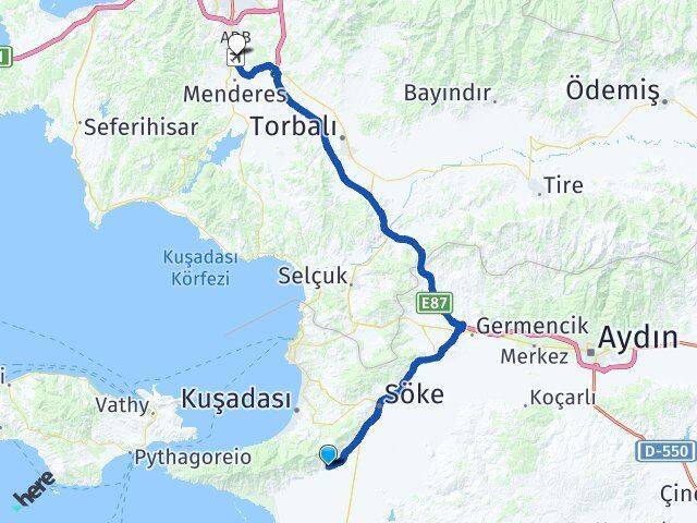 Güllübahçe Adnan Menderes Havalimanı Arası Kaç Km - Yol Tarifi