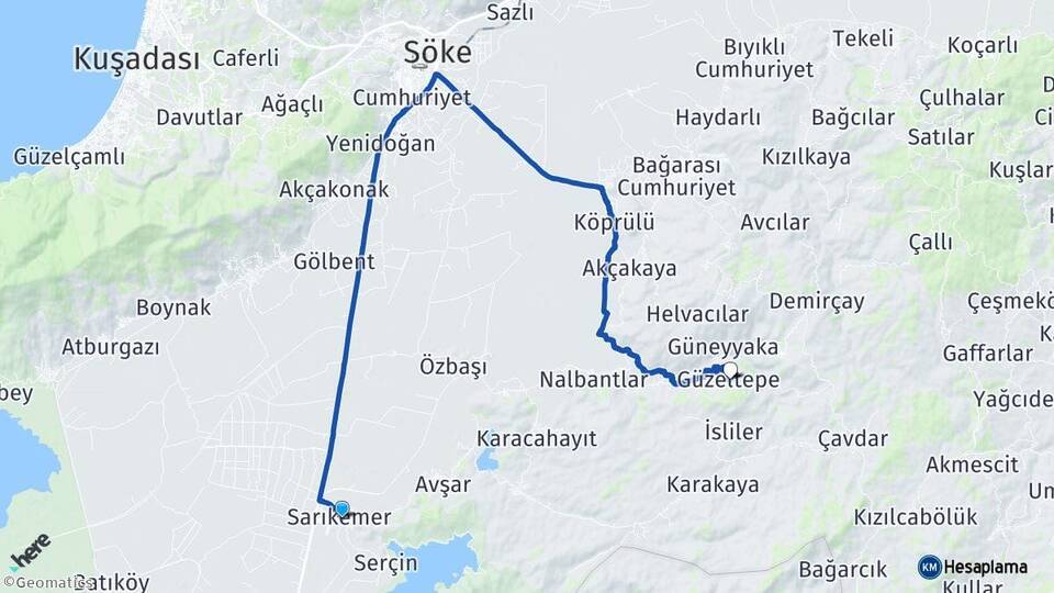 Sarıkemer Güzeltepe Arası Kaç Km - Yol Tarifi