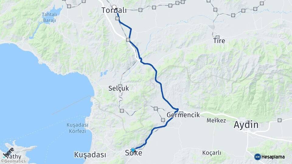 Aydın Söke Torbalı İzmir Arası Kaç Km - Yol Haritası
