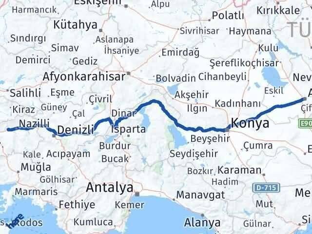 Aydın Sultanhisar Aksaray Arası Kaç Km - Yol Haritası