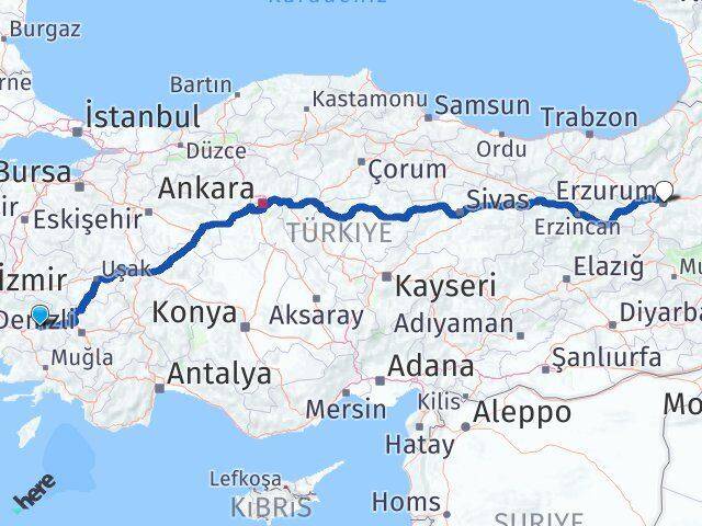 Aydın Sultanhisar Atça Erzurum Arası Kaç Km - Yol Haritası