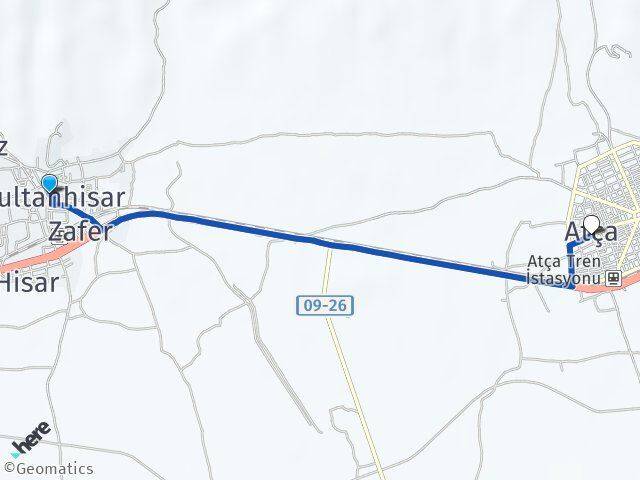 Aydın Sultanhisar Atça Sultanhisar Arası Kaç Km - Yol Haritası